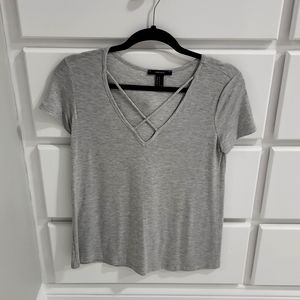 NWOT F21 Gray Strappy Top Medium